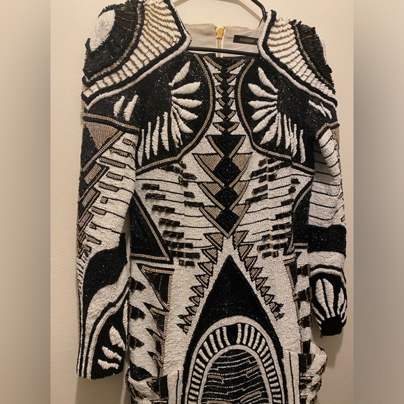 Balmain H&M Rhinestone Beaded Embellished Dress US 8 RARE New Years Party - Picture 1 of 16